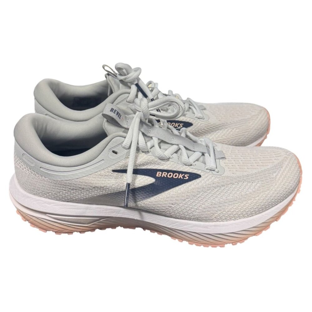 Brooks Revel 7 Women's Size 11 B Oyster/White/Tropical Peach Shoes